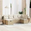 vidaXL Sofa Set mit Kissen 6 pcs Beige und Creme Poly-Rattan