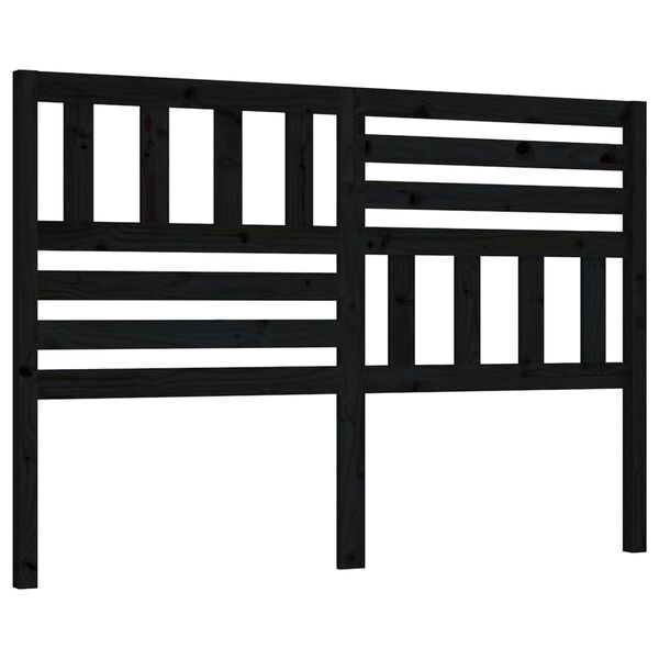 vidaXL Kopfteil Schwarz 146x4x100 cm Massivholz Kiefer