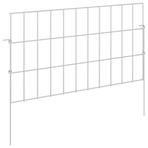 vidaXL Gartenzaun mit Pf&auml;hlen 48 stk. 55 x 30 cm Verzinkter Stahl