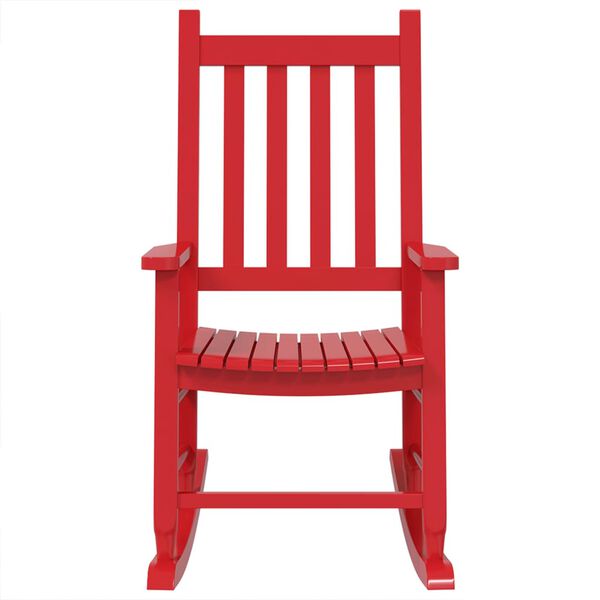 vidaXL Schaukelstuhl f&uuml;r Kinder Rot Massivholz Pappel