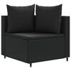 vidaXL 7-tlg. Garten-Sofagarnitur mit Kissen Schwarz Poly Rattan