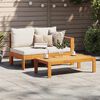 vidaXL Gartensofa mit 1 Armlehne 2-Sitzer Massivholz Akazie