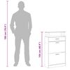 vidaXL Schuhschrank mit Schubfach & oberes Glasregal Holz Eichenoptik
