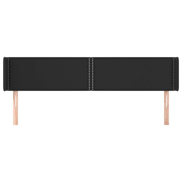 vidaXL Kopfteil mit Ohren Schwarz 183x16x78/88 cm Kunstleder