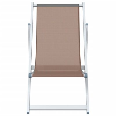 vidaXL Strandstühle 2 Stk. Klappbar Braun Aluminium und Textilene