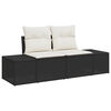 vidaXL Gartensofa-set mit Kissen 9 pcs Schwarz Poly Rattan