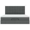 vidaXL Ottoman-Bett mit Matratzen & LEDs Dunkelgrau 200x200 cm Stoff