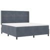 vidaXL Boxspringbett mit LED-Lichtleisten Dunkelgrau 180 x 200 cm Samt