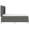 vidaXL Boxspringbett mit LED-Lichtleisten Grau 160 x 200 cm Stoff