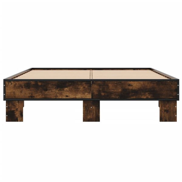 vidaXL Bettgestell R&auml;uchereiche 140x190 cm Holzwerkstoff und Metall