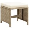 vidaXL Gartenhocker 4 Stk. mit Sitzkissen Poly Rattan Beige