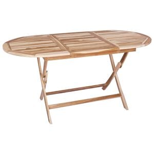 vidaXL Klappbarer Gartentisch Natur 160 x 80 x 76 cm Massivholz Teak
