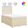 vidaXL Boxspringbett mit Matratze Creme 120x190 cm Stoff