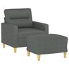 vidaXL Sessel mit Hocker Dunkelgrau 60 cm Stoff
