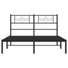 vidaXL Bettgestell mit Kopfteil Metall Schwarz 160x200 cm