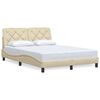 vidaXL Bettgestell ohne Matratze Creme 140x200 cm Stoff