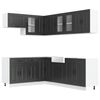 vidaXL 11-tlg. K&uuml;chenschrank-Set Kalmar Schwarz Holzwerkstoff