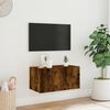 vidaXL TV-Wandschrank mit LED-Leuchten R&auml;uchereiche 60x35x31 cm