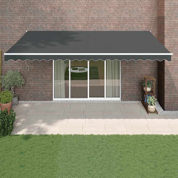 vidaXL Markise Einziehbar Anthrazit 5x3 m Stoff und Aluminium