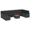 vidaXL Gartensofa-set 11 Stk. Schwarz Poly-Rattan