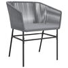 vidaXL 9-tlg. Garten-Essgruppe mit Kissen Grau Poly Rattan Glas