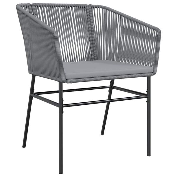 vidaXL 9-tlg. Garten-Essgruppe mit Kissen Grau Poly Rattan Glas