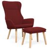 vidaXL Relaxsessel mit Hocker Weinrot Stoff