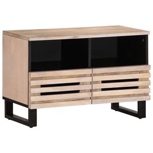 vidaXL TV-Schrank Wei&szlig; 70x34x46 cm Massivholz Mango