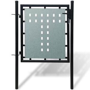 vidaXL Schwarzes Einzeltor f&uuml;r Z&auml;une 100 x 75 cm