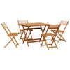 vidaXL 5-tlg. Garten-Essgruppe Stoff und Massivholz Beige