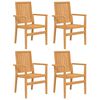 vidaXL Gartenst&uuml;hle 4 Stk. Stapelbar 56,5x57,5x91 cm Massivholz Teak