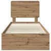 vidaXL Bettrahmen Artisan-Eiche 100 x 200 cm Holzwerkstoff
