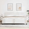 vidaXL Boxspringbett mit Matratze mit LED Wei&szlig; 200 x 200 cm Kunstleder