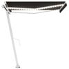 vidaXL Markise Manuell Einziehbar mit LED 300x250 cm Anthrazit