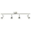 vidaXL Deckenstrahler mit Strahlern Nickel 70 x 9 x 12,5 cm Stahl