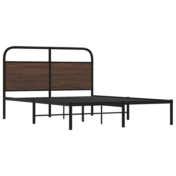 vidaXL Bettgestell ohne Matratze 135x190 cm Braun Eichen-Optik