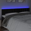 vidaXL LED Kopfteil Schwarz 180x5x78/88 cm Samt