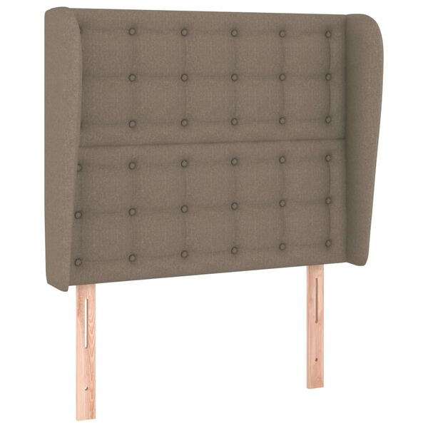 vidaXL Kopfteil mit Ohren Taupe 103x23x118/128 cm Stoff