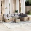 vidaXL 8-tlg. Garten-Sofagarnitur mit Kissen Beige Poly Rattan