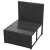 vidaXL 8-tlg. Garten-Lounge-Set mit Auflagen Poly Rattan Schwarz
