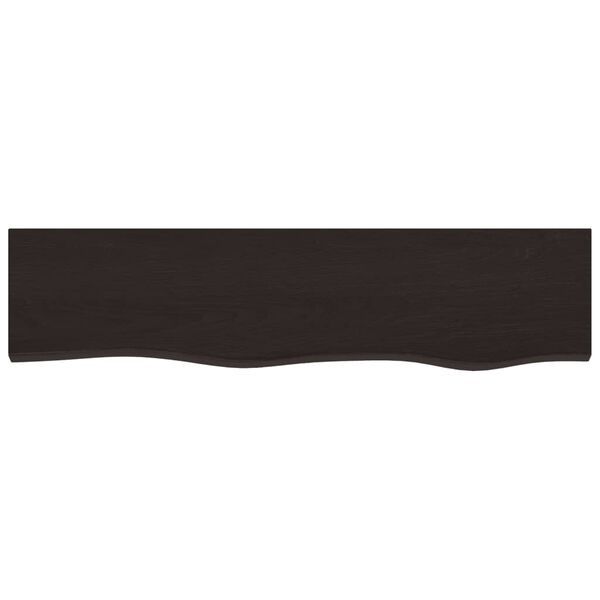 vidaXL Wandregal Dunkelbraun 80x20x2 cm Massivholz Eiche Behandelt