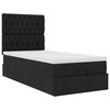 vidaXL Ottoman-Bett mit Matratze Schwarz 90x190 cm Stoff