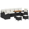 vidaXL Garten-Sofa-Set mit Kissen 10 pcs Schwarz Poly Rattan