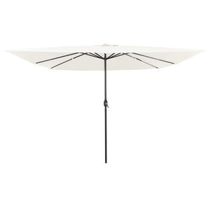 vidaXL Garten-Sonnenschirm Sand 295 x 295 x 245 cm Polyester und Stahl