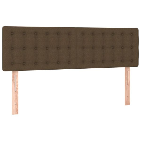 vidaXL Kopfteile 2 Stk. Dunkelbraun 72x5x78/88 cm Stoff