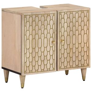 vidaXL Waschbeckenunterschrank 62x33x58 cm Massivholz Mango