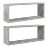 vidaXL W&uuml;rfelregale 2 Stk. Betongrau 60x15x23 cm Holzwerkstoff