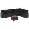 vidaXL 8-tlg. Garten-Sofagarnitur mit Kissen Schwarz Poly Rattan