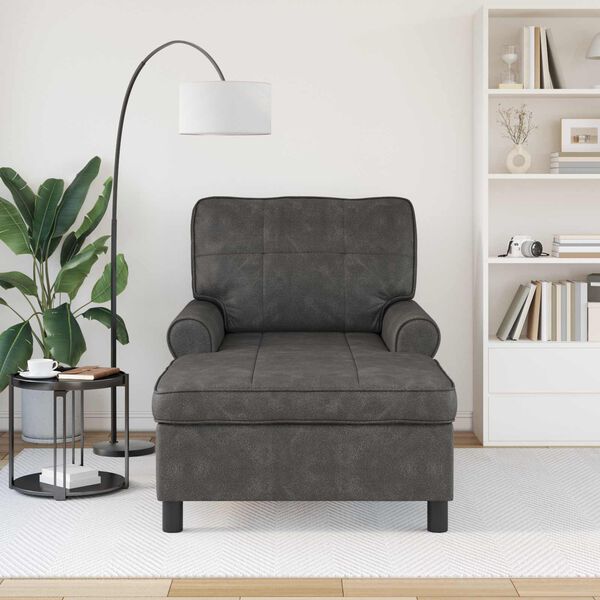 vidaXL Lounge-Liege mit Kissen Schwarz 91 x 157 x 91 cm Kunstleder