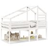 vidaXL Hochbett mit Dach Wei&szlig; 80x200 cm Massivholz Kiefer